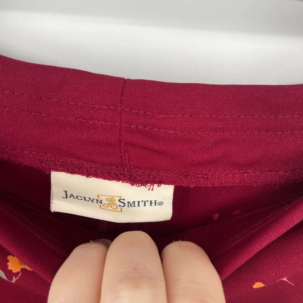 Jaclyn Smith Burgundy‎ Floral A-Line Skirt